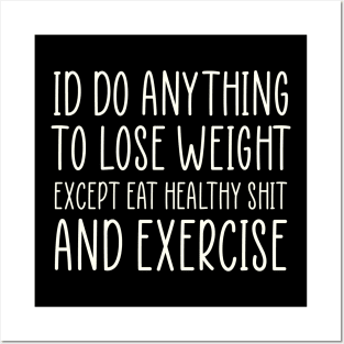 Diet Meme Sarcastic Weightloss Fasting Gym Workout Fitness Posters and Art